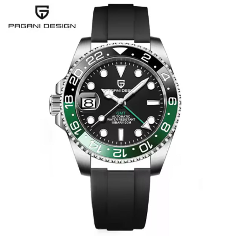 Reloj Mecánico GMT PAGANI DESIGN – Cristal Zafiro, Luminoso, 100m, 24 Estilos