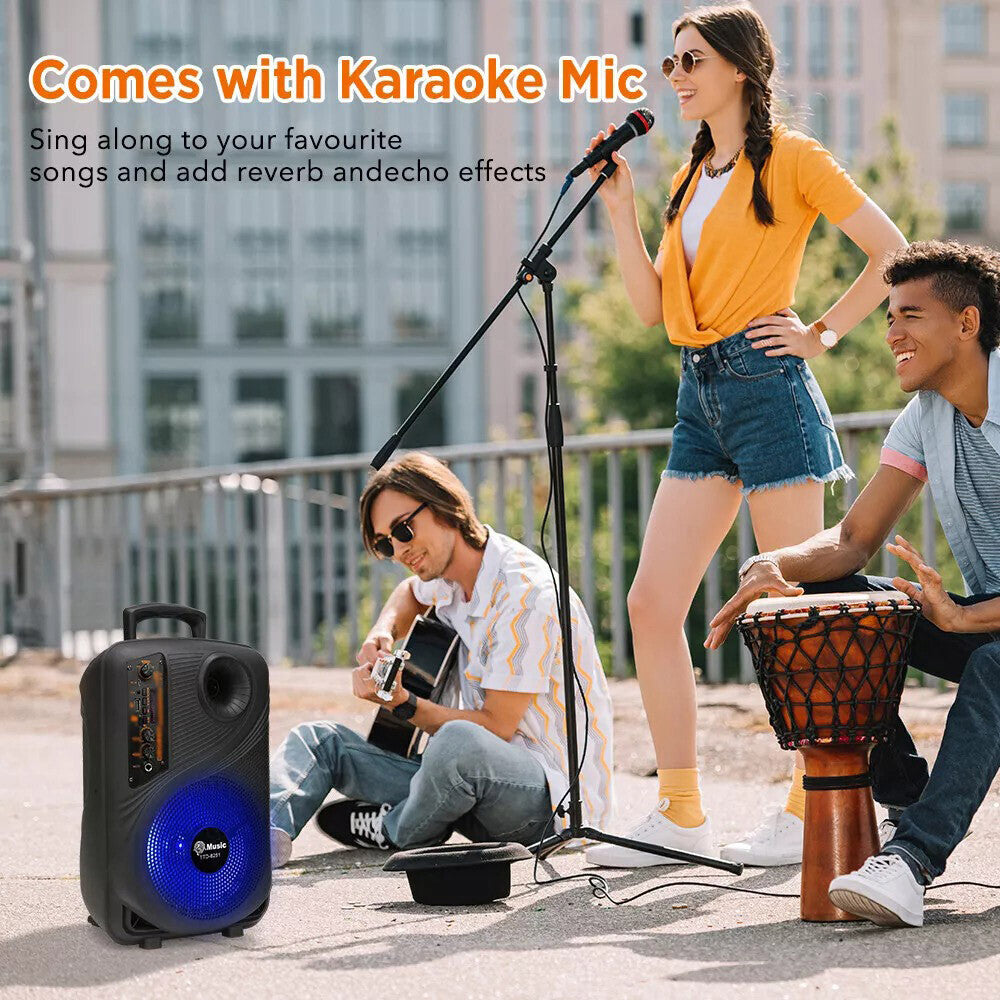 Altavoz Bluetooth 8" Subwoofer con Karaoke, Luces LED y TWS – ALTSON
