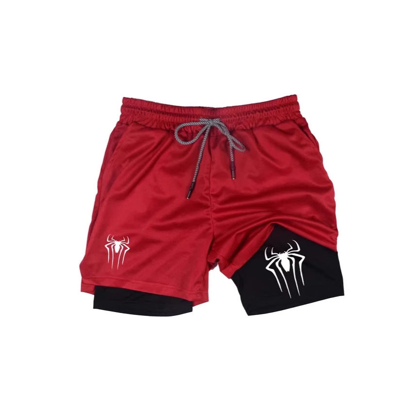 Shorts de Compresión Hombre Estampado Araña Y2K Malla Transpirable 14 Colores M-3XL | Men's Spider Print Compression Sports Shorts
