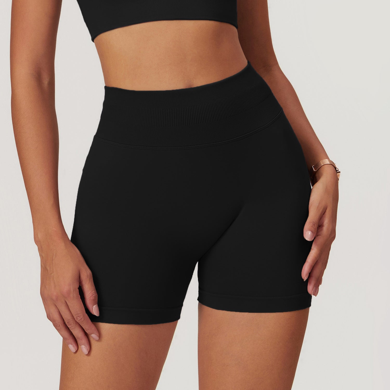 Shorts Yoga Mujer Sin Costuras Cintura Alta Levanta Glúteos 90% Nylon 10% Spandex S-XL | Women Seamless High Waist Yoga Shorts