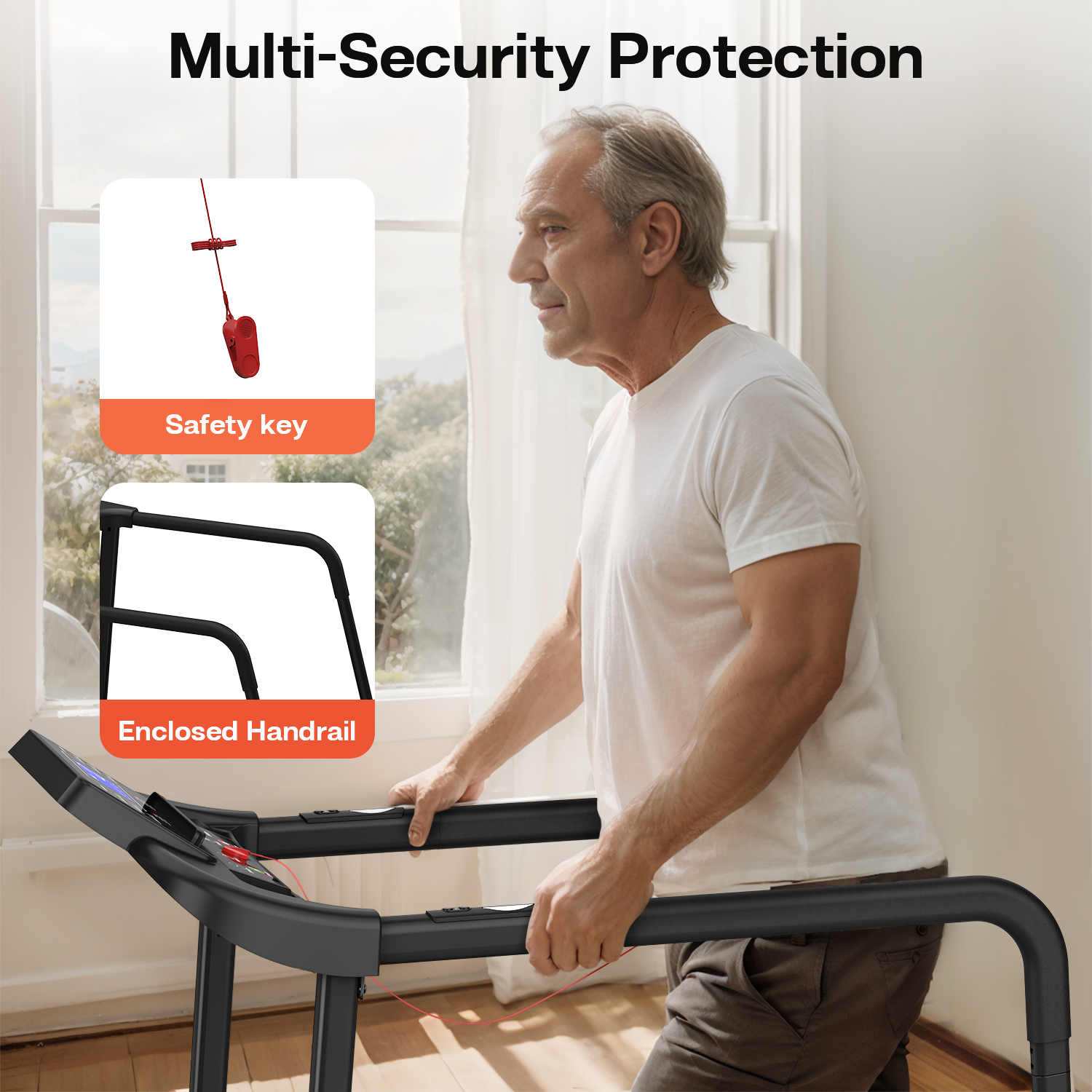 Caminadora para Adultos Mayores ALTSON — Plegable, Barra Larga, Pantalla LED y 300 Lbs