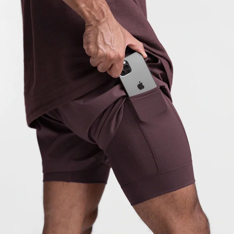 Shorts 2 en 1 Hombre Running Forro Compresión Transpirable 9 Colores S-XXL | Men's 2-in-1 Running Sports Shorts