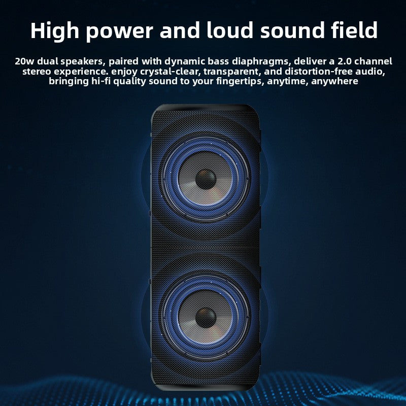 Split Fabric Bluetooth Speaker with Dual Subwoofer | IPX6 Waterproof