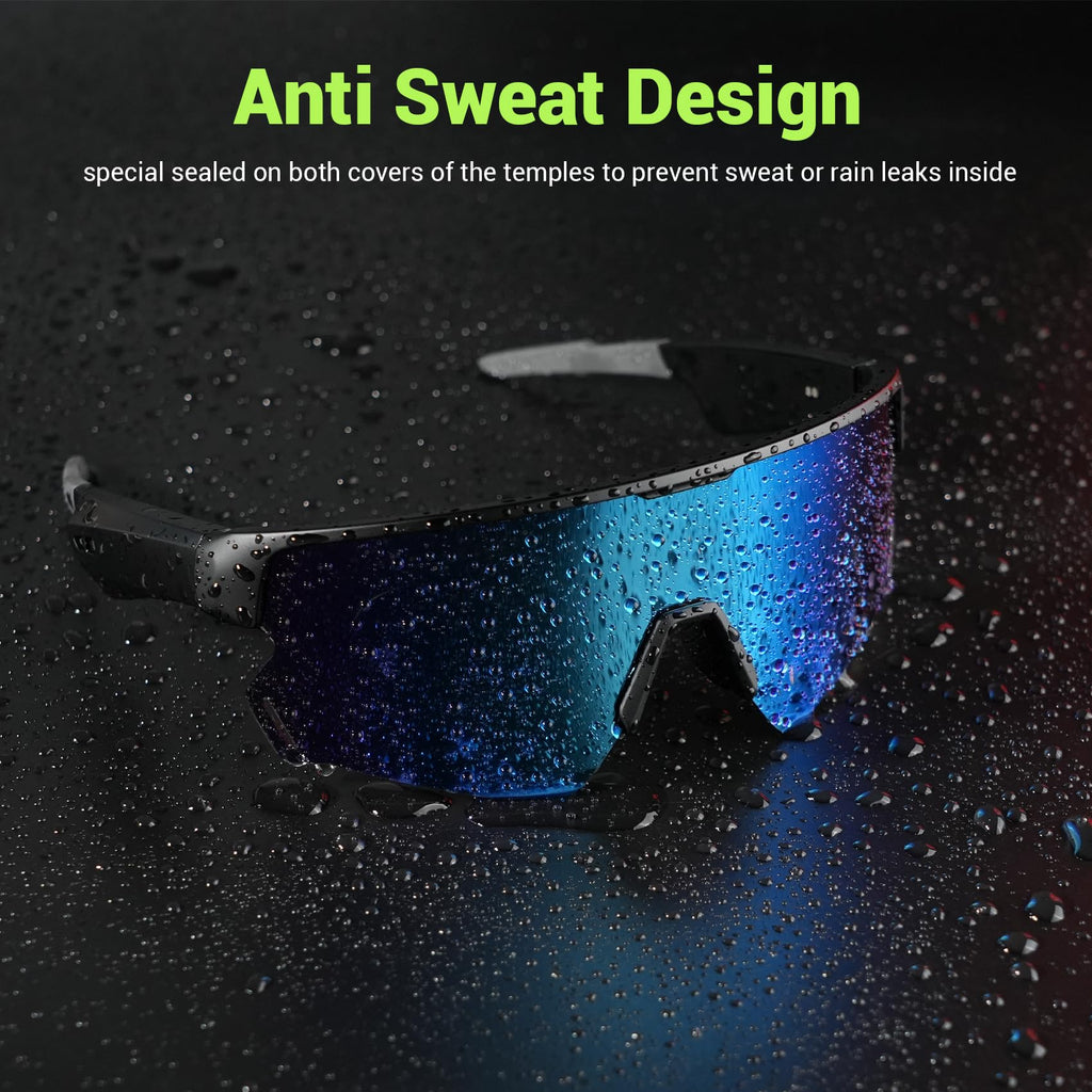 Blackview Gafas Bluetooth – UV400, Micrófono, Altavoces, Asistente de Voz, Lente Polarizada