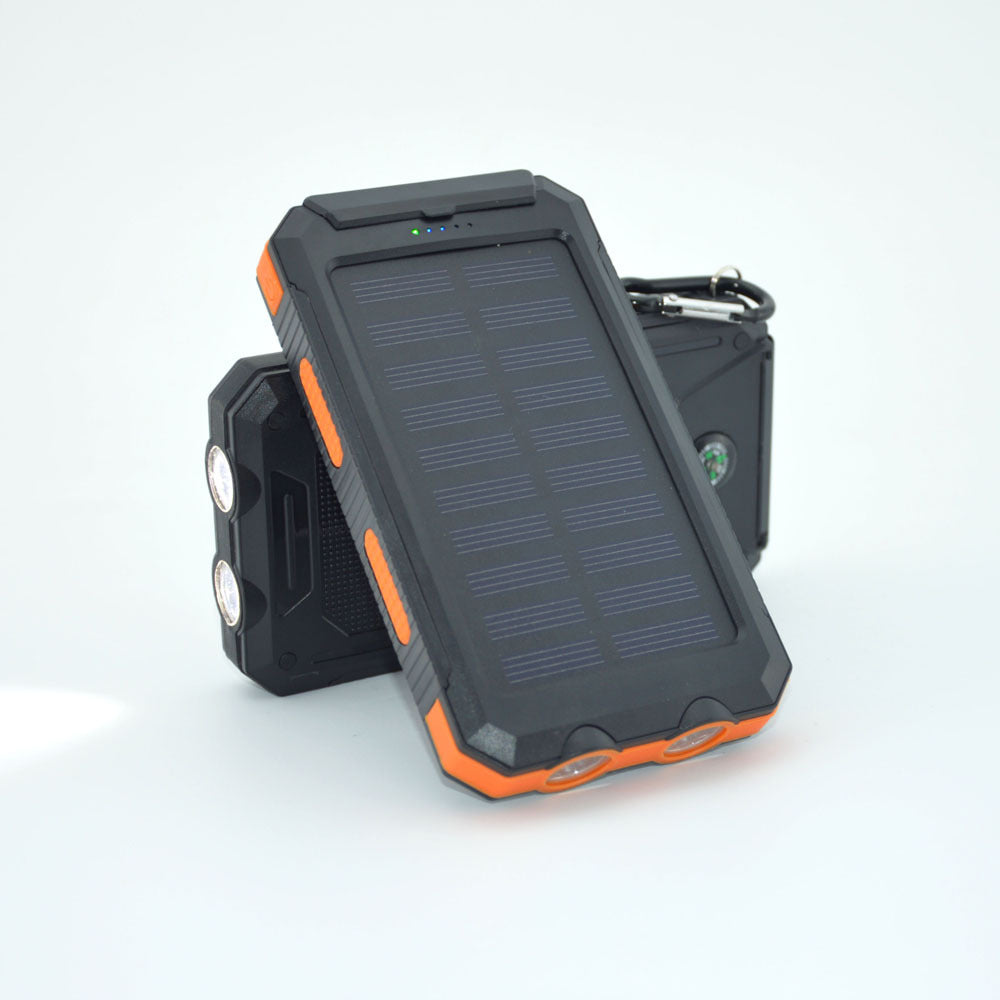 Power Bank Solar 20000 mAh con Doble Faro LED – Batería Externa Portátil