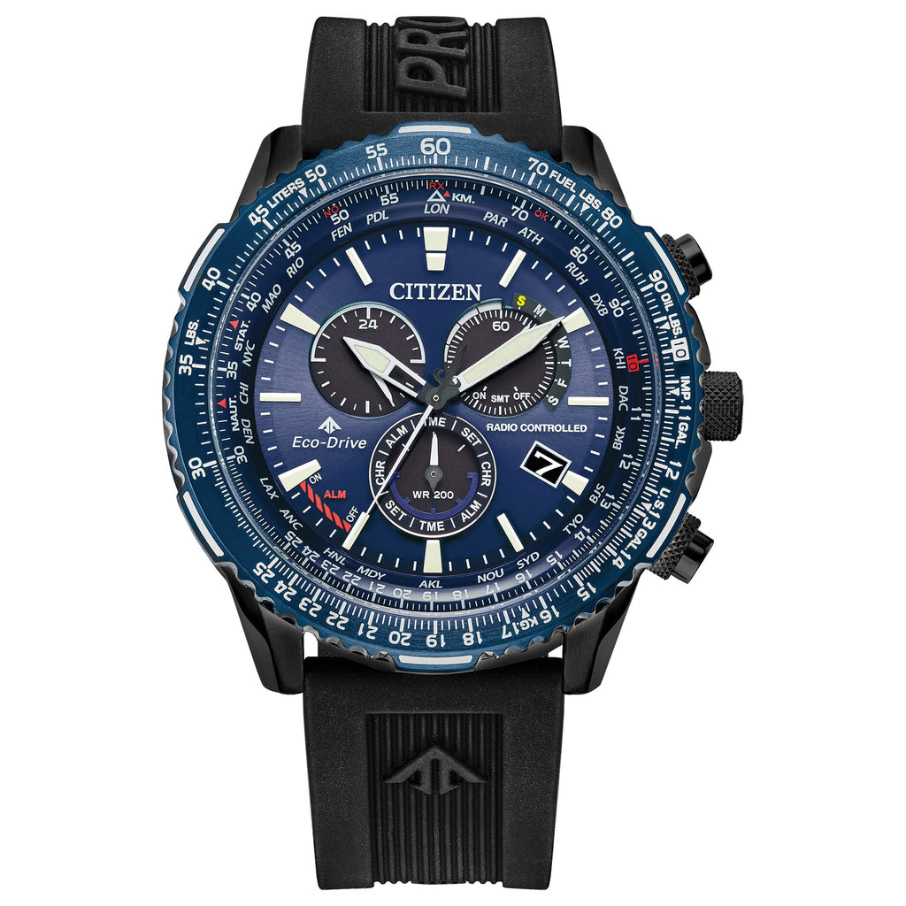 Citizen Eco-Drive Pilot Chronograph — Reloj con Tiempo Atómico, Cristal de Zafiro y 200m Resistencia al Agua