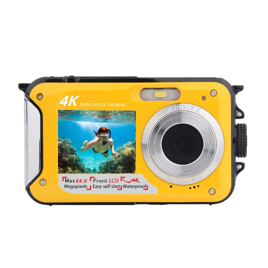 Cámara Digital 4K Dual Screen Resistente al Agua – 64MP, Autofocus, Zoom 16x, Hasta 128GB