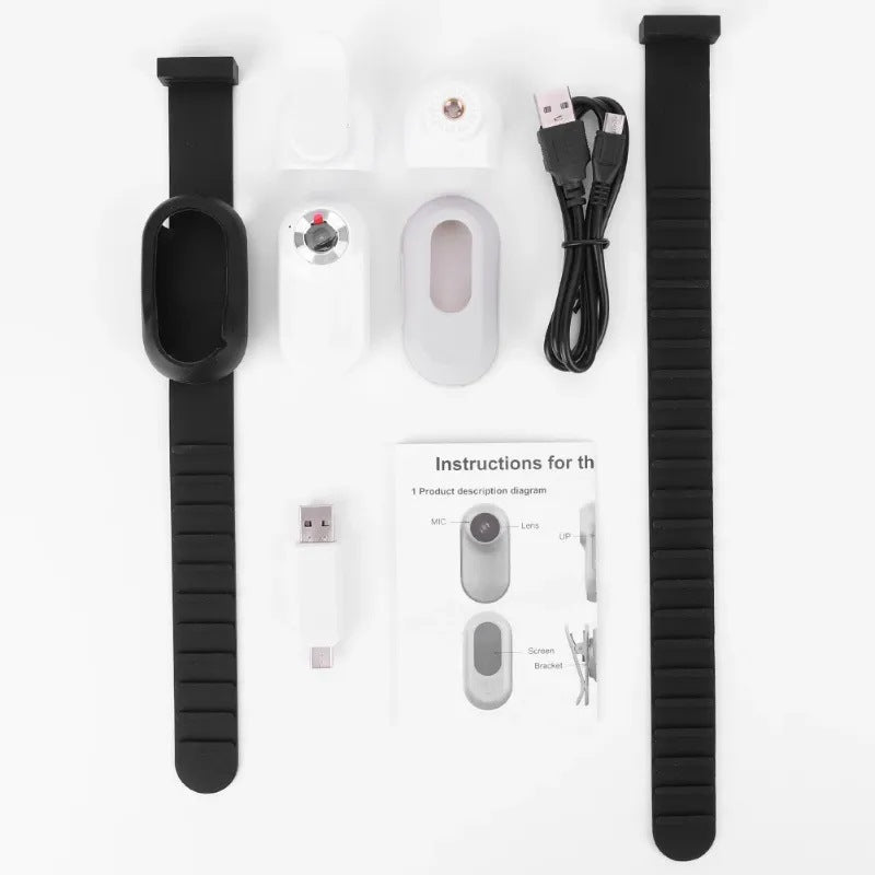 Mini Cámara de Acción para Mascotas 1080P Gran Angular – Grabadora Compacta con Collar