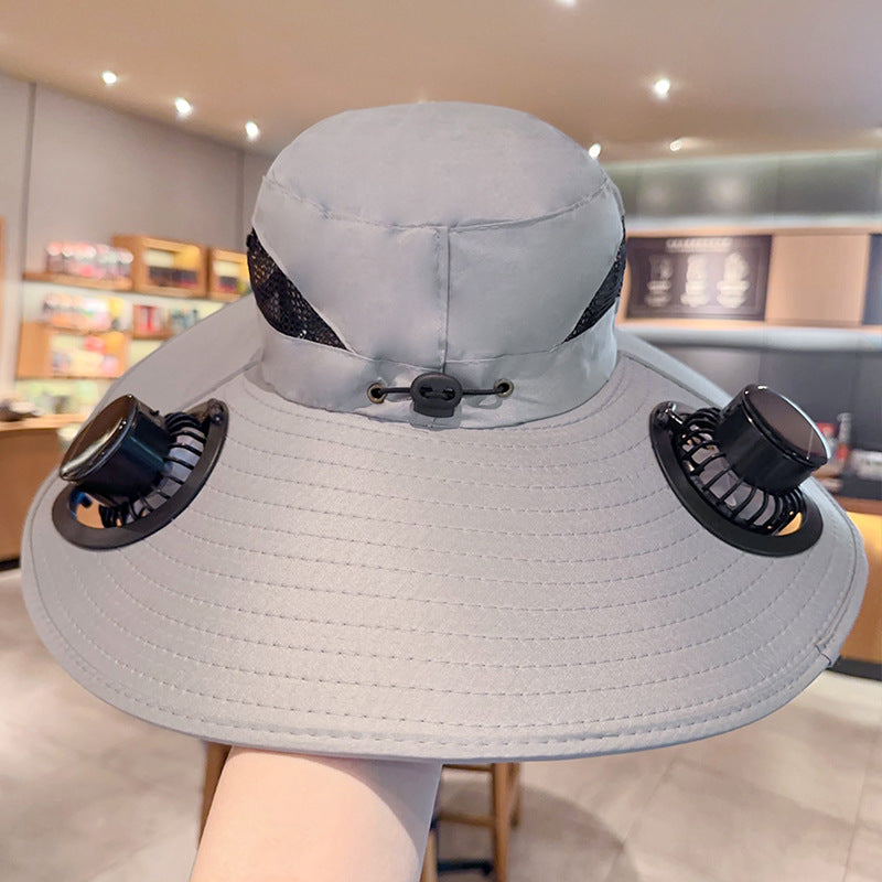 Sombrero Solar con Ventilador Integrado – Protección UV, Recargable USB, 5 Estilos