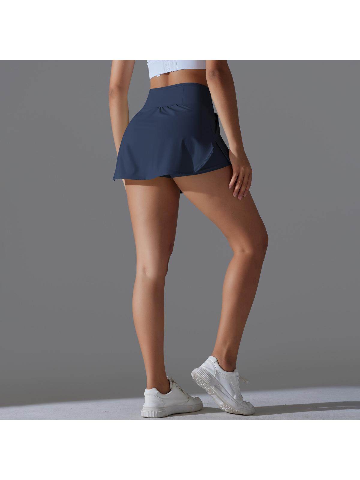Falda Deportiva Mujer Tenis Yoga Cintura Alta Faux 2 Piezas 100% Poliéster Bolsillo Trasero S-XL 7 Colores | Women Tennis Sports Skirt