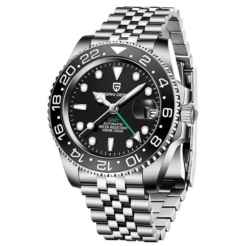 Reloj Mecánico GMT PAGANI DESIGN – Cristal Zafiro, Luminoso, 100m, 24 Estilos