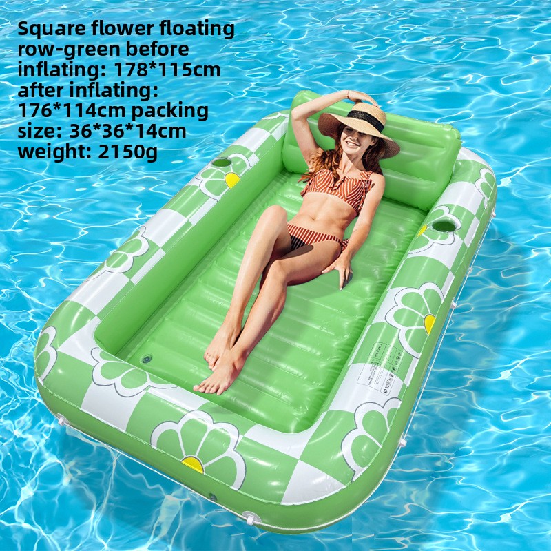 Inflatable Pool Float Bed with Cup Holder | Double | 14 Styles