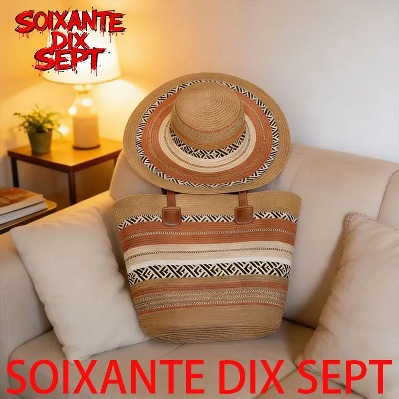 Set Bolsa Tote de Paja + Sombrero – Estilo Minimalista, Playa y Verano