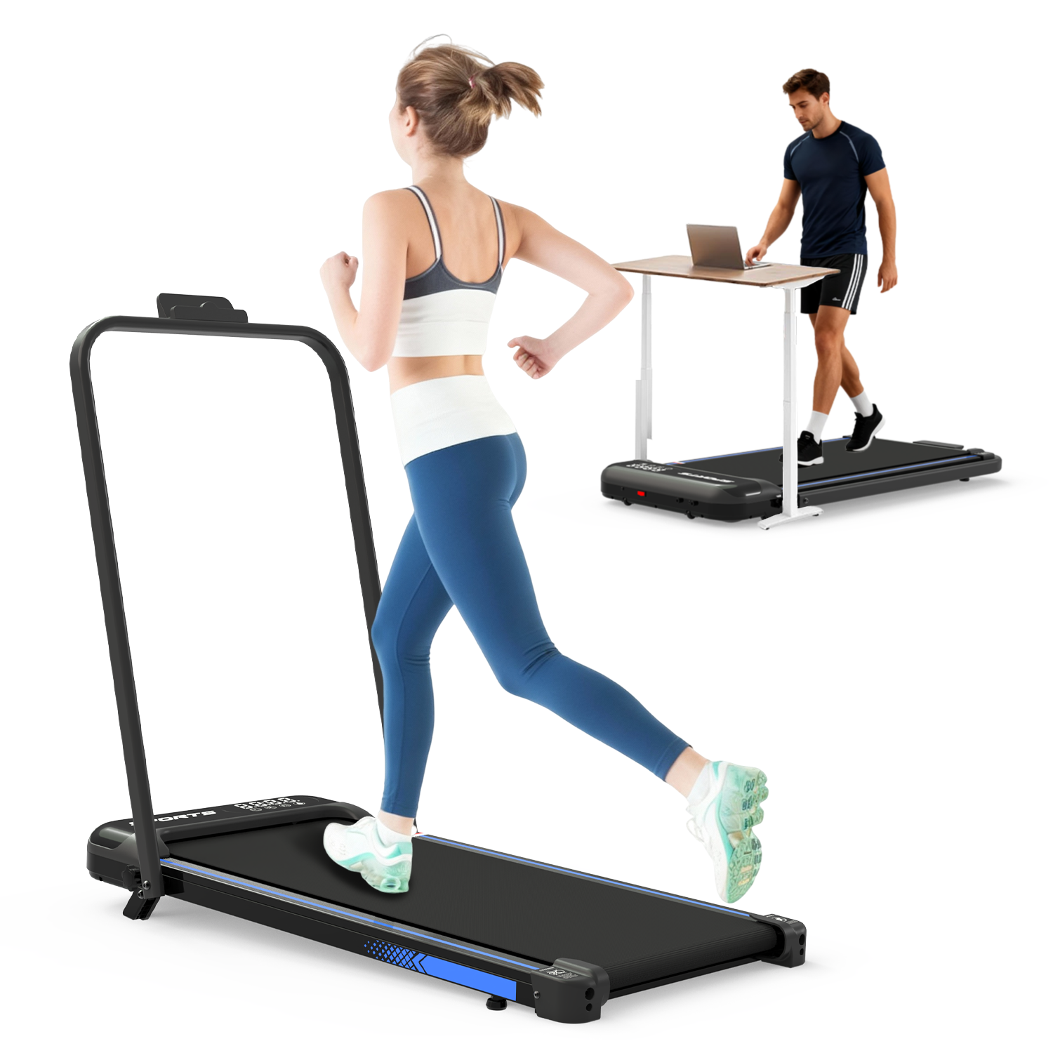 Caminadora 3 en 1 ALTSON — Plegable con Inclinación, Barra, Control Remoto y Pantalla LED