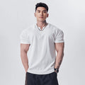 Camiseta Deportiva Casual de Manga Corta para Hombre – Cuello V o Redondo, M a XXXL