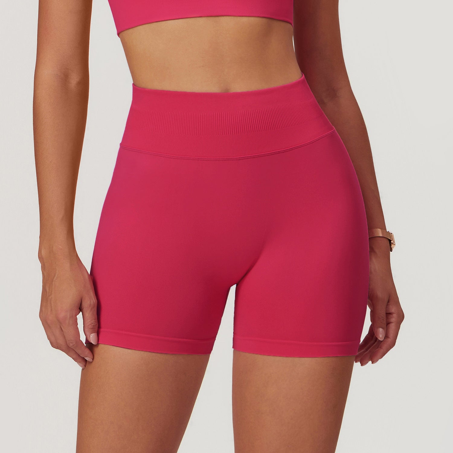 Shorts Yoga Mujer Sin Costuras Cintura Alta Levanta Glúteos 90% Nylon 10% Spandex S-XL | Women Seamless High Waist Yoga Shorts