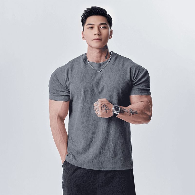 Camiseta Deportiva Casual de Manga Corta para Hombre – Cuello V o Redondo, M a XXXL