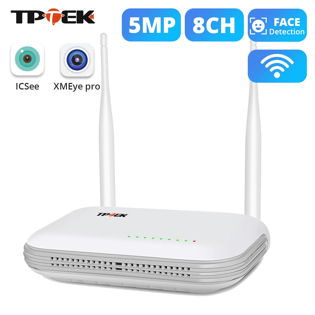 Mini WiFi NVR 8CH 3MP / 4CH 5MP H.265 – Wireless Network Video Recorder | Face Detection | ONVIF