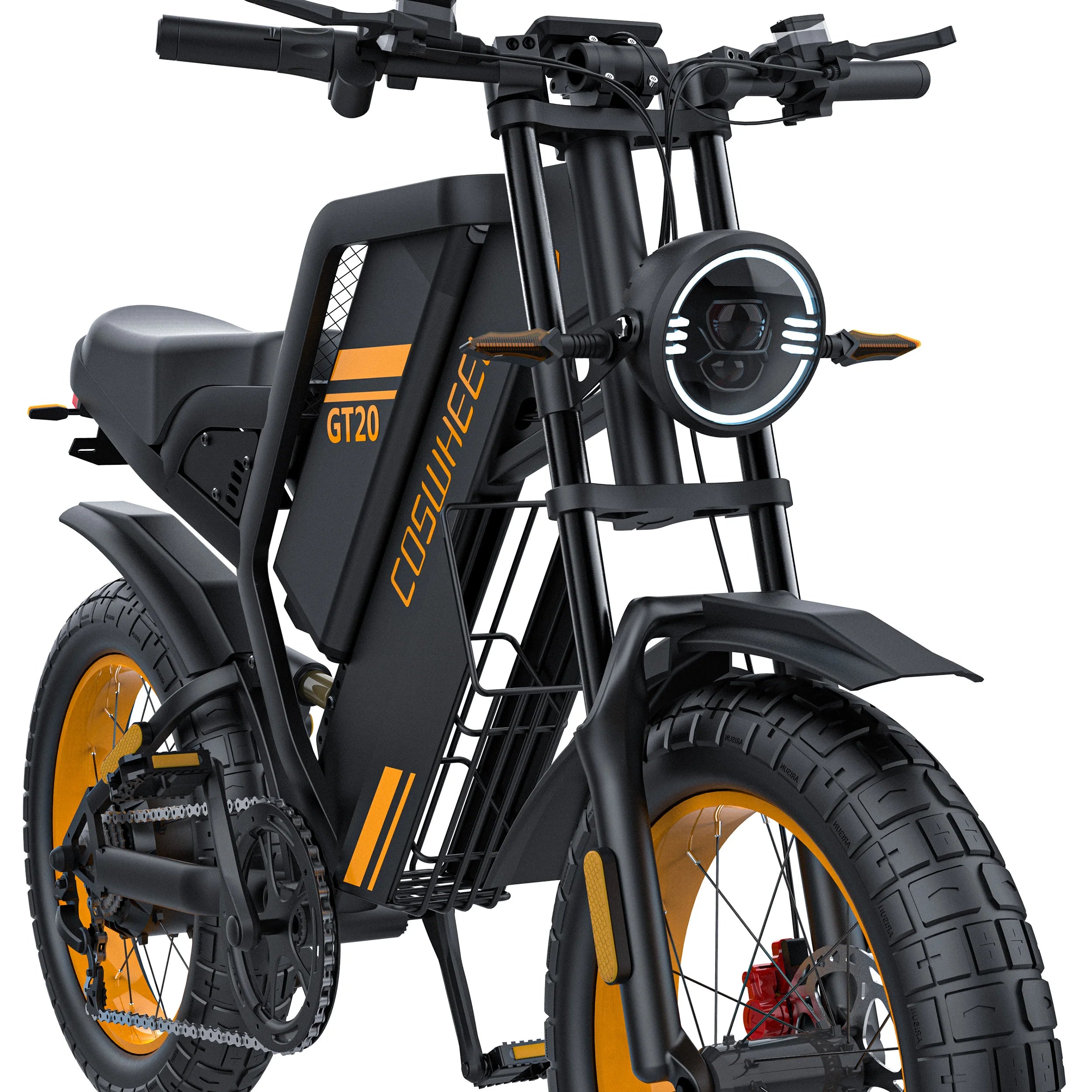 Coswheel GT20 E-Bike | 1500W/2000W/3000W | 60V 25Ah | Fat Tire 20x4.0 | 93 Millas | Shimano 7v | CE UL FCC | Off-Road