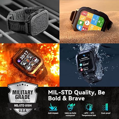 AMAZTIM M2 Smartwatch – Titanio, IP69K, 70 Modos Deportivos y Batería 60 Días