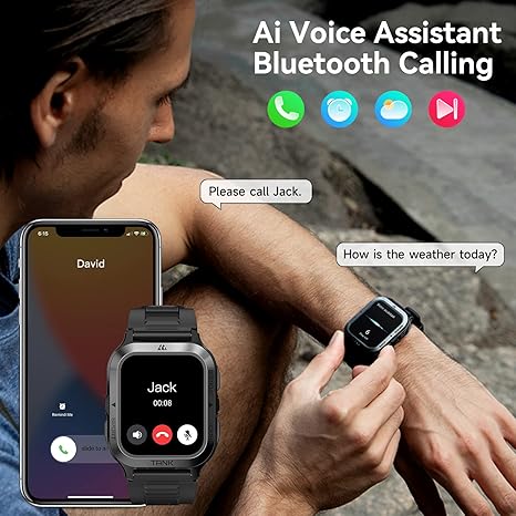 AMAZTIM M2 Smartwatch – Titanio, IP69K, 70 Modos Deportivos y Batería 60 Días