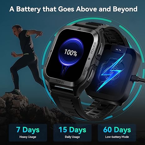 AMAZTIM M2 Smartwatch – Titanio, IP69K, 70 Modos Deportivos y Batería 60 Días