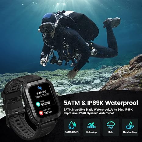 AMAZTIM M2 Smartwatch – Titanio, IP69K, 70 Modos Deportivos y Batería 60 Días
