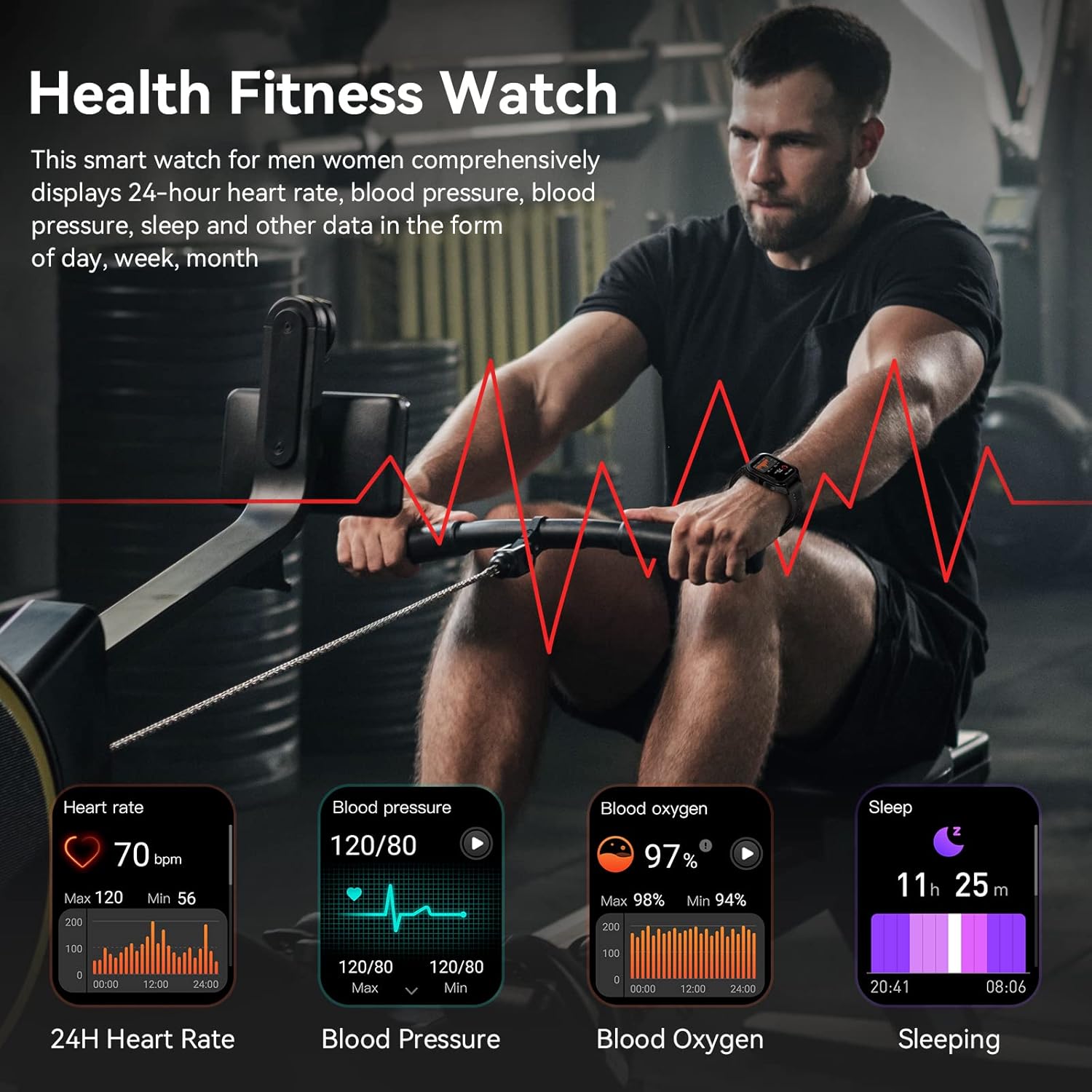 AMAZTIM M2 Smartwatch – Titanio, IP69K, 70 Modos Deportivos y Batería 60 Días