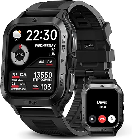 AMAZTIM M2 Smartwatch – Titanio, IP69K, 70 Modos Deportivos y Batería 60 Días