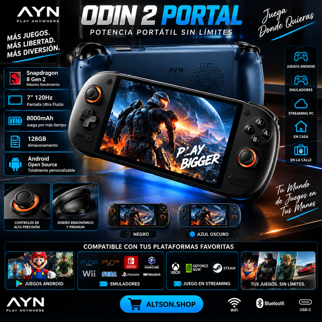 AYN Odin 2 Portal Handheld Game Console | 7" 120Hz | Snapdragon 8 Gen 2 | 8000mAh | Android