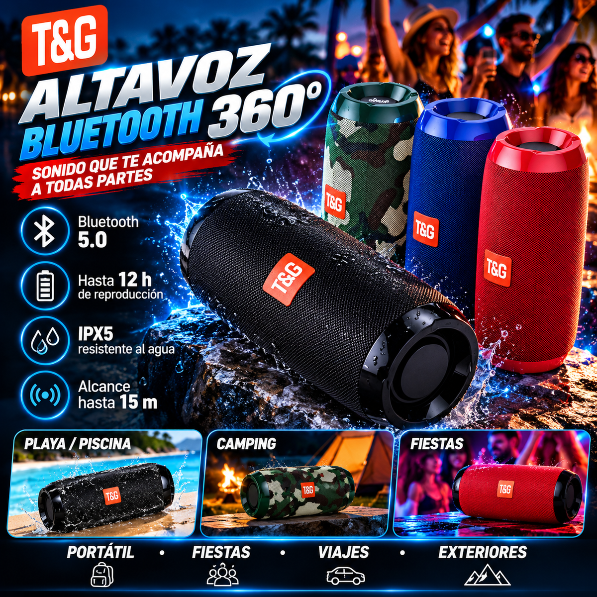 Portable Bluetooth Speaker | Wireless Audio | Home & Travel