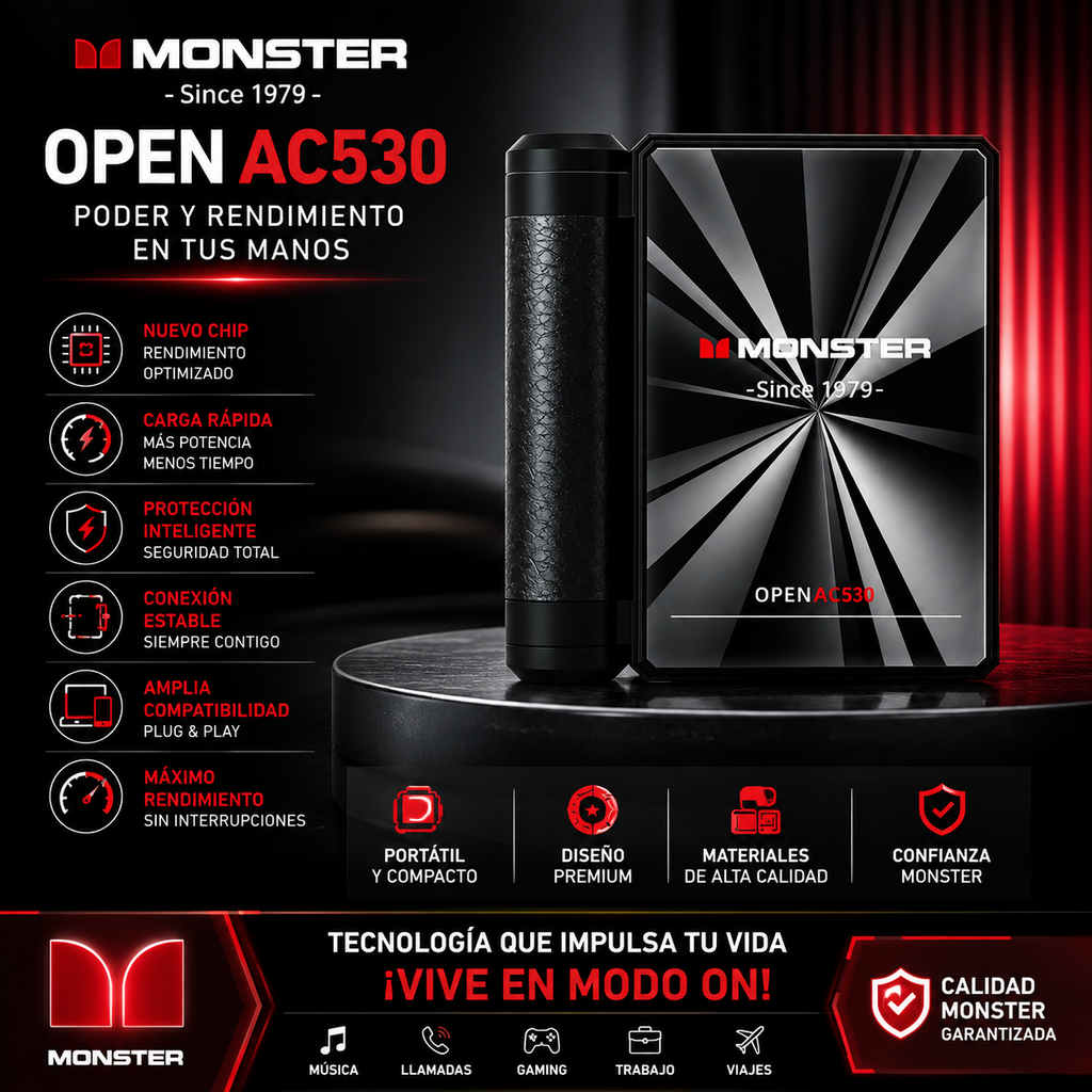 Auriculares Bluetooth MONSTER Plegables 20H | Micrófono Manos Libres | MONSTER Foldable Bluetooth Headphones 20H