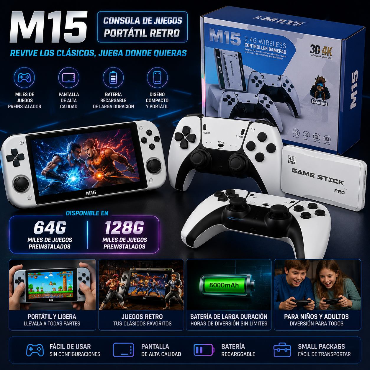 Proyector Portátil HC350 Pro | Android 11 WiFi 6 | 36,000 Juegos | 4K
