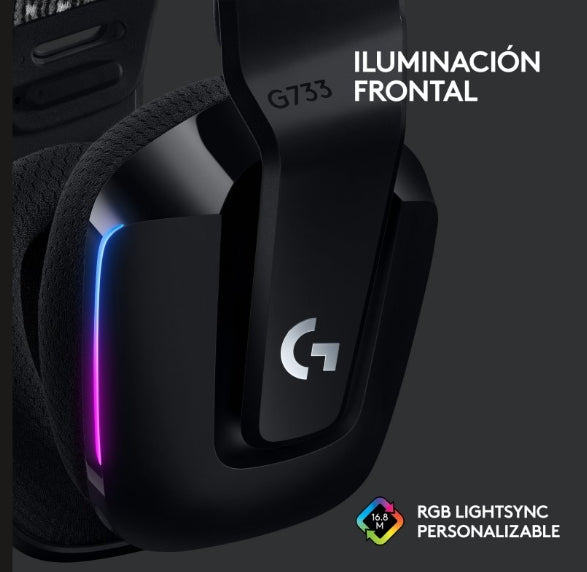 Audífonos Gaming Inalámbricos Logitech G733 Lightspeed Negro RGB