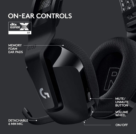Audífonos Gaming Inalámbricos Logitech G733 Lightspeed Negro RGB