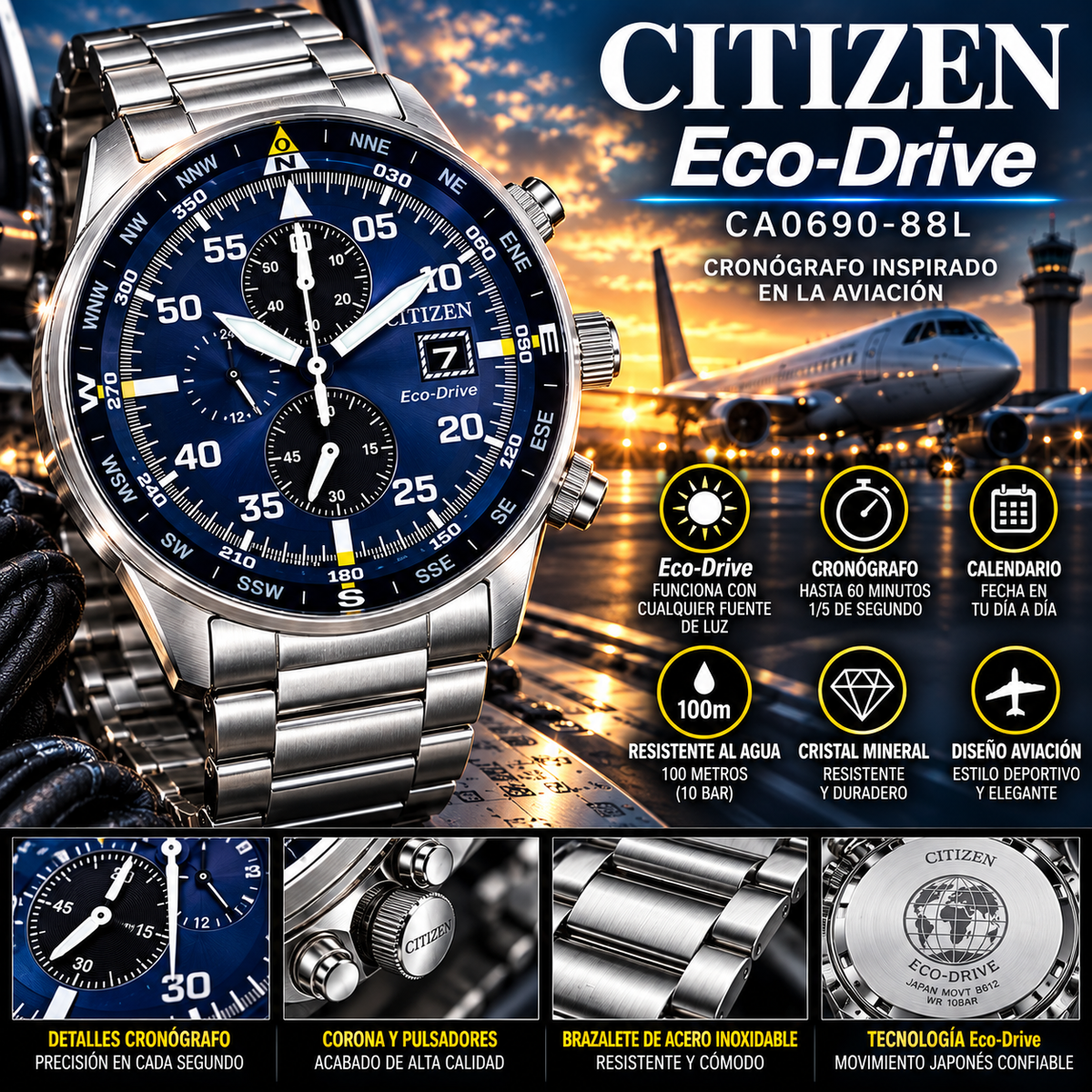 Citizen CA0690-88L | Eco-Drive Chronograph | Men's Watch
