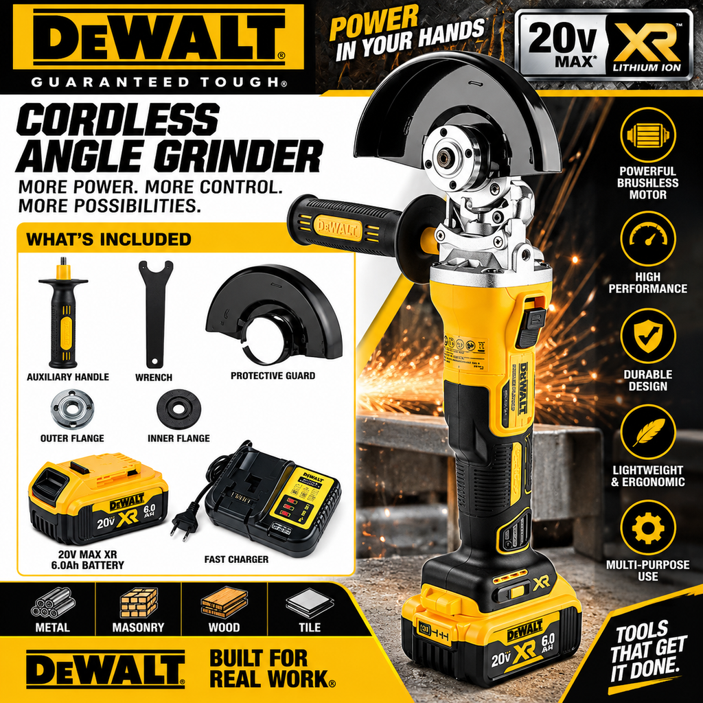 DEWALT DCG405FN/NT | 18V Brushless Angle Grinder | 125 mm