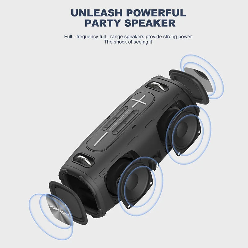 HOPESTAR H50 | Bocina Bluetooth Portátil 40W | Impermeable TWS Radio FM