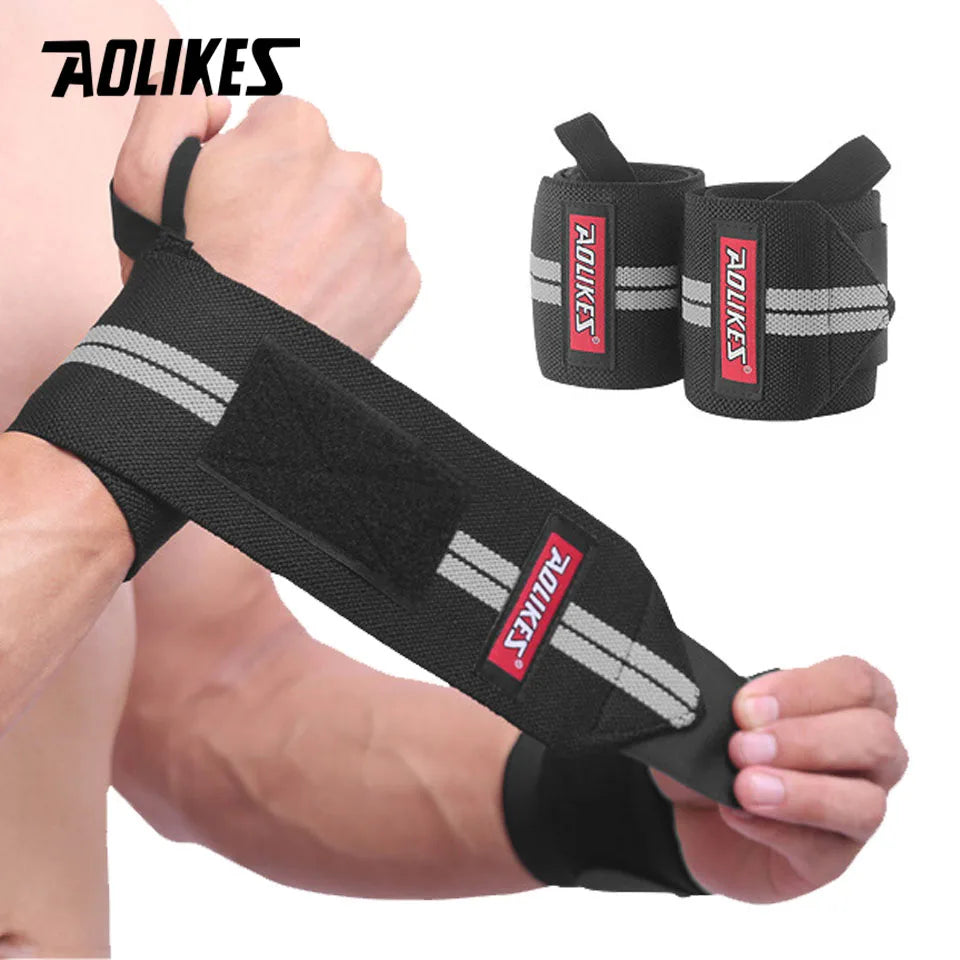 AOLIKES Weightlifting Wrist Wraps | Professional Support & Thumb Loop | Powerlifting & Gym