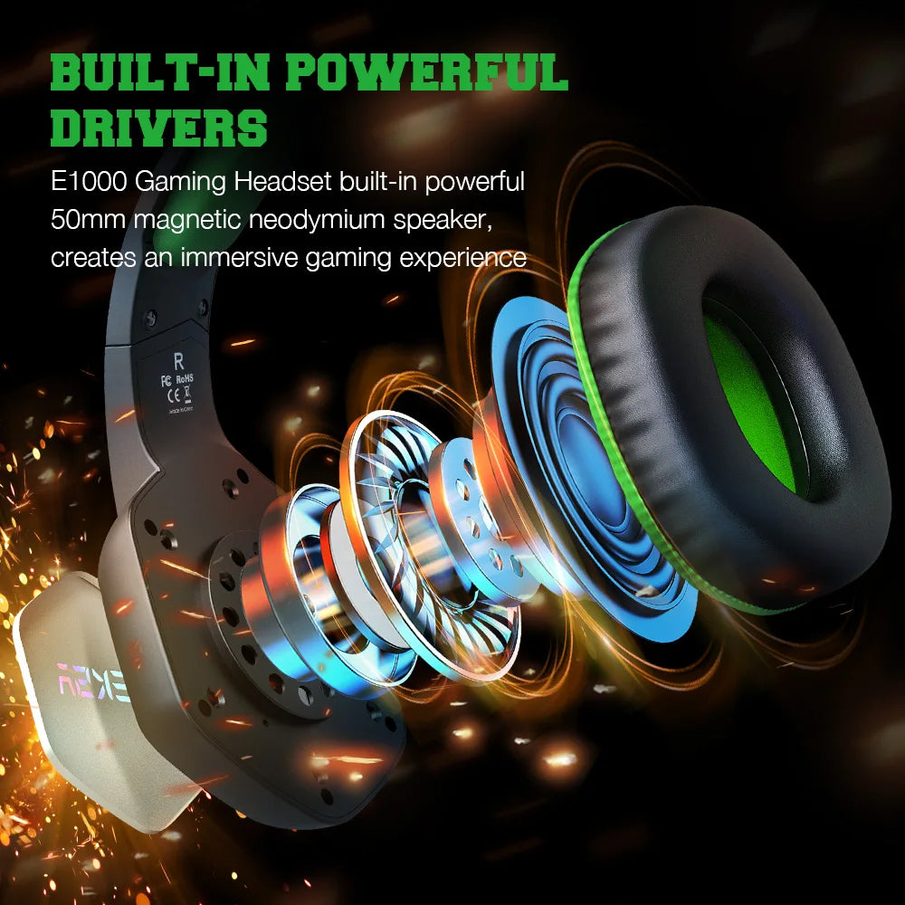 Audífonos Gaming EKSA E1000 | 7.1 Surround | USB | RGB | Micrófono Cancelación de Ruido | PC/PS4/PS5 | EKSA E1000 Gaming Headset 7.1 Surround USB RGB Noise Cancelling Mic