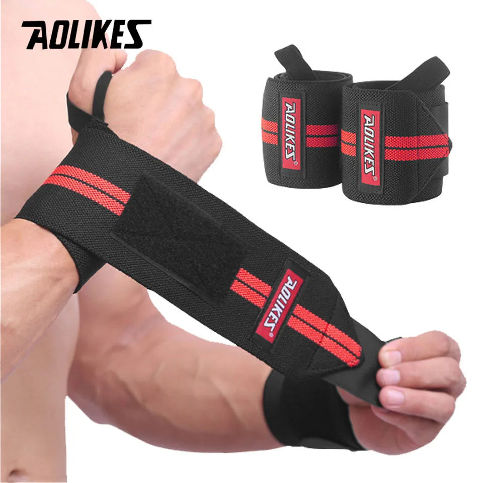AOLIKES Weightlifting Wrist Wraps | Professional Support & Thumb Loop | Powerlifting & Gym