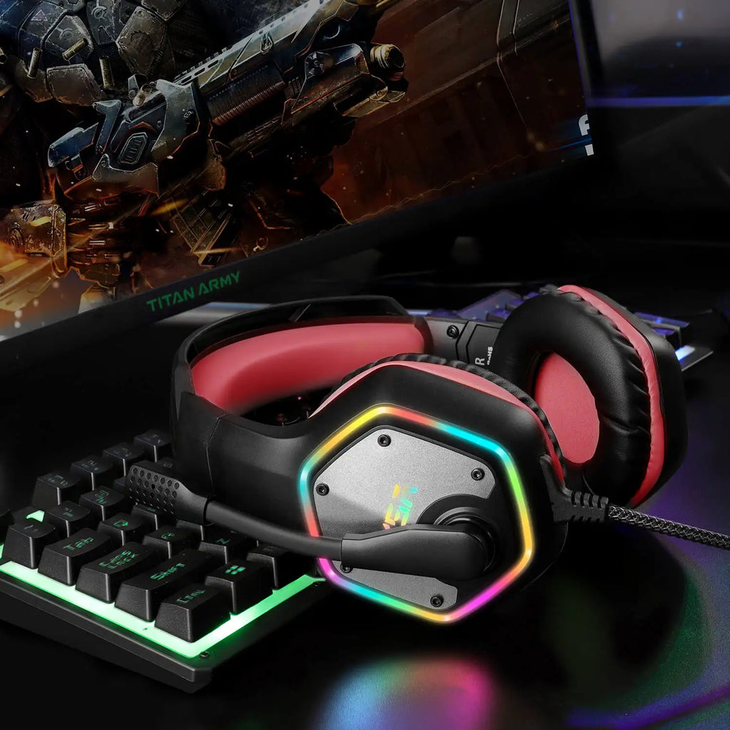 Audífonos Gaming EKSA E1000 | 7.1 Surround | USB | RGB | Micrófono Cancelación de Ruido | PC/PS4/PS5 | EKSA E1000 Gaming Headset 7.1 Surround USB RGB Noise Cancelling Mic