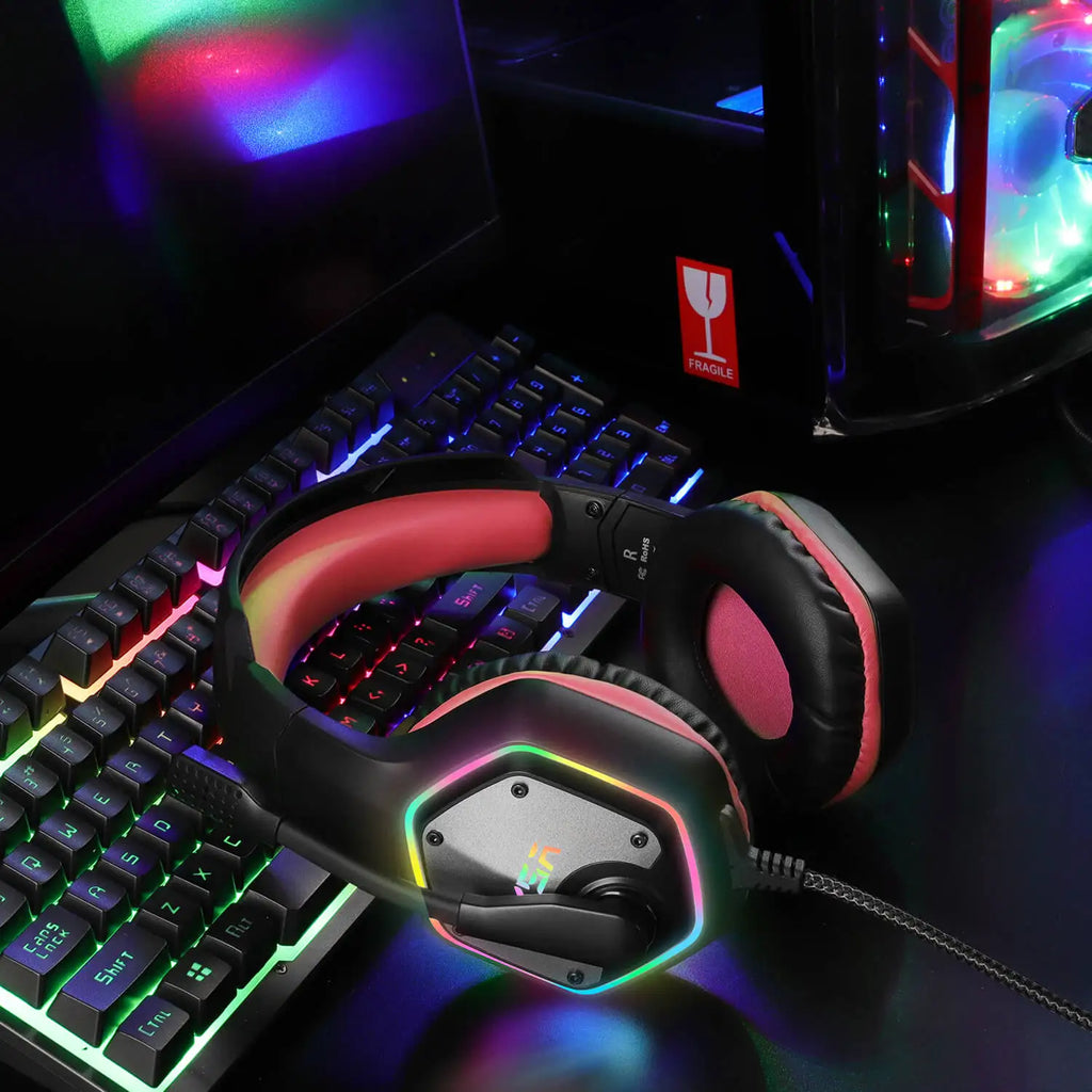 Audífonos Gaming EKSA E1000 | 7.1 Surround | USB | RGB | Micrófono Cancelación de Ruido | PC/PS4/PS5 | EKSA E1000 Gaming Headset 7.1 Surround USB RGB Noise Cancelling Mic