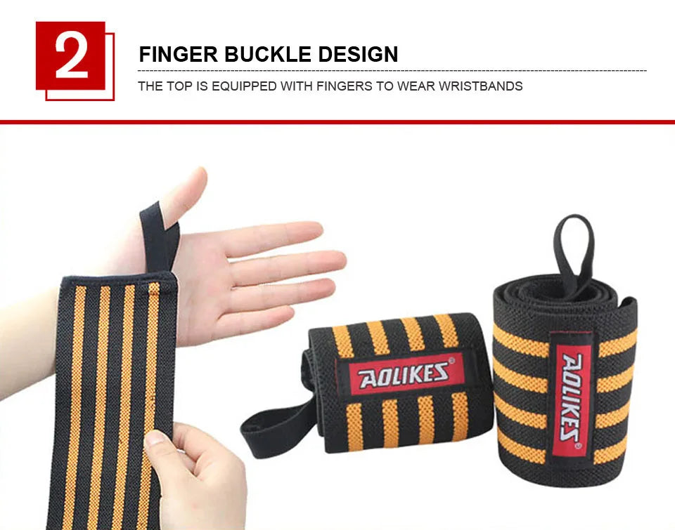 AOLIKES Weightlifting Wrist Wraps | Professional Support & Thumb Loop | Powerlifting & Gym
