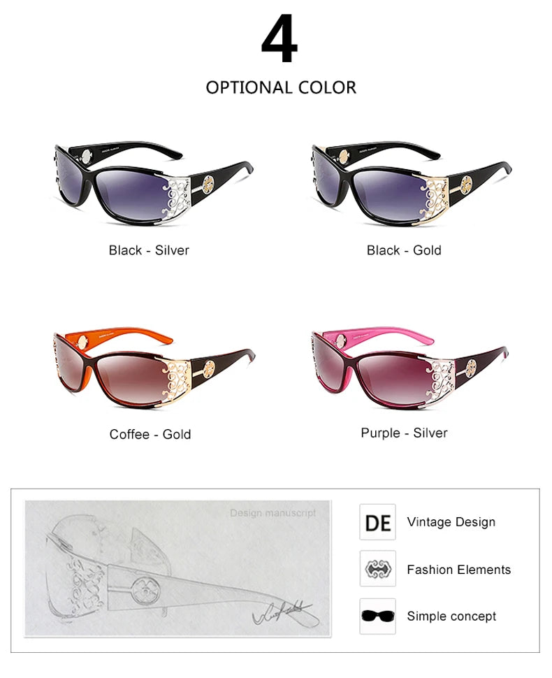 PARZIN Gafas de Sol Polarizadas para Mujer | Marco Hueco Vintage | Modelo PZ18