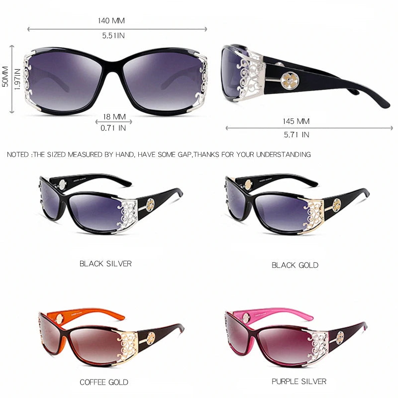 PARZIN Gafas de Sol Polarizadas para Mujer | Marco Hueco Vintage | Modelo PZ18