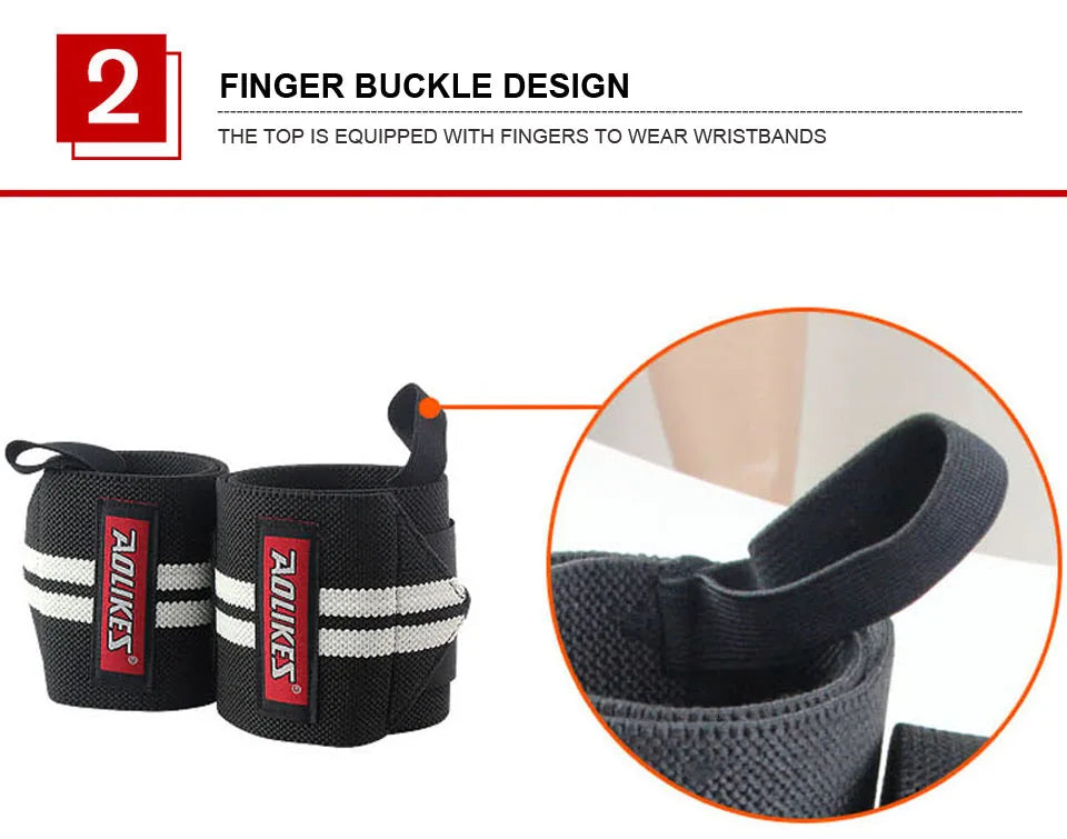 AOLIKES Weightlifting Wrist Wraps | Professional Support & Thumb Loop | Powerlifting & Gym