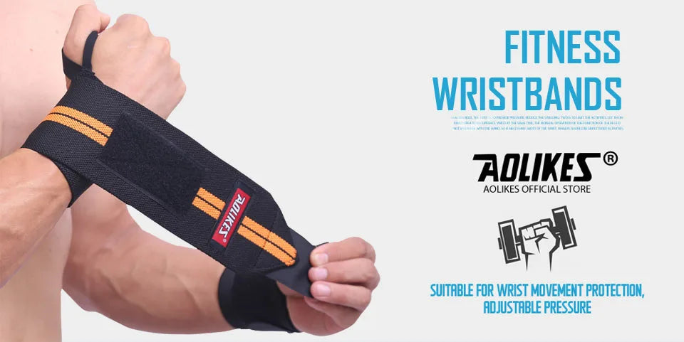AOLIKES Weightlifting Wrist Wraps | Professional Support & Thumb Loop | Powerlifting & Gym