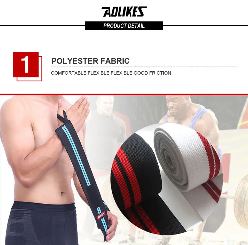 AOLIKES Weightlifting Wrist Wraps | Professional Support & Thumb Loop | Powerlifting & Gym