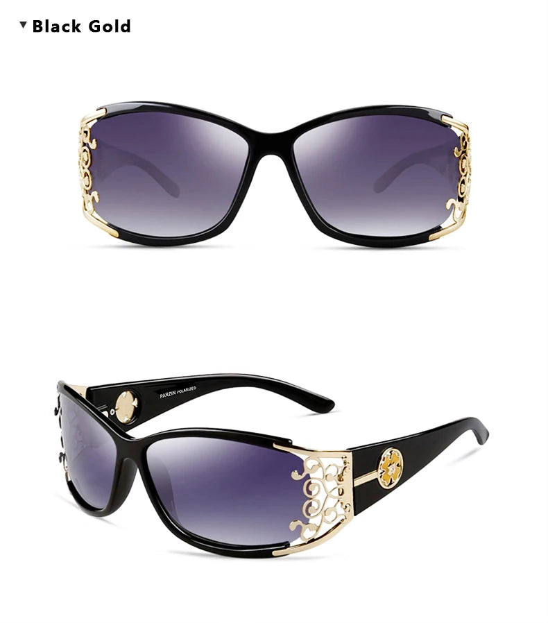 PARZIN Gafas de Sol Polarizadas para Mujer | Marco Hueco Vintage | Modelo PZ18